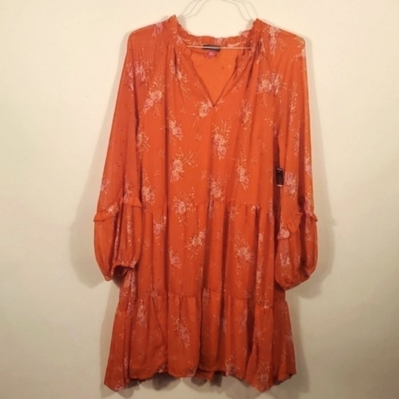 VINCE CAMUTO Orange THREE TIER DRESS SIZE 2XL NWTG - Picture 8 of 15